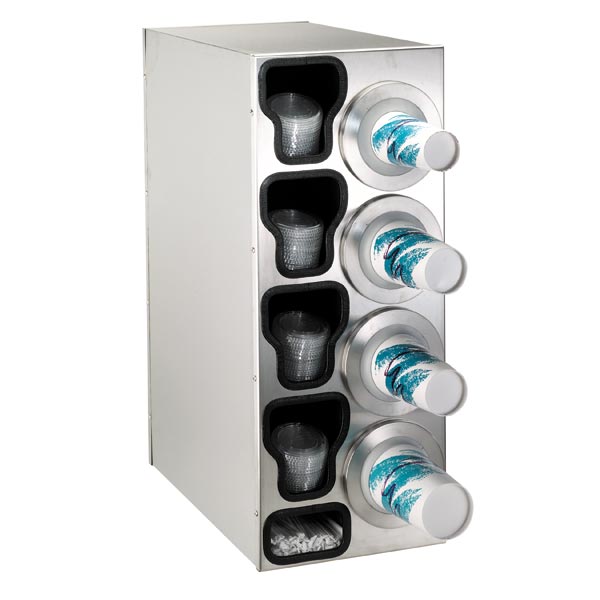 BFL-C-4RSS Countertop cup, lid & straw dispensing cabinet
