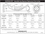 Adjustable Cup Dispenser Parts List