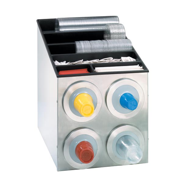 BFL-L-2X2SS Countertop cup, lid & straw dispensing cabinet