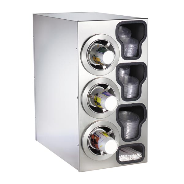 CTC-C-3LSS Countertop cup, lid & straw dispensing cabinet
