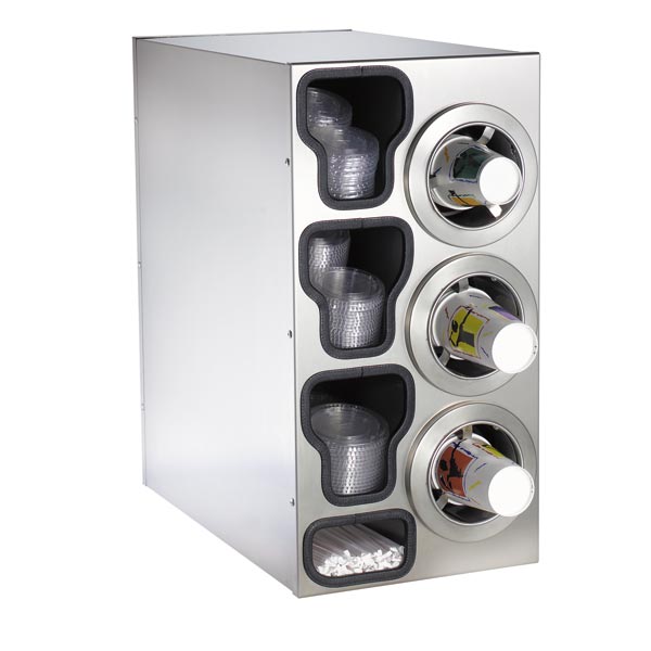 Dispense-Rite Cup Dispenser In-Counter Horizontal Mount Tall Hot Cups 413501 