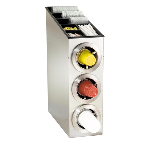 CTC-L-3SS Countertop cup, lid & straw dispensing cabinet